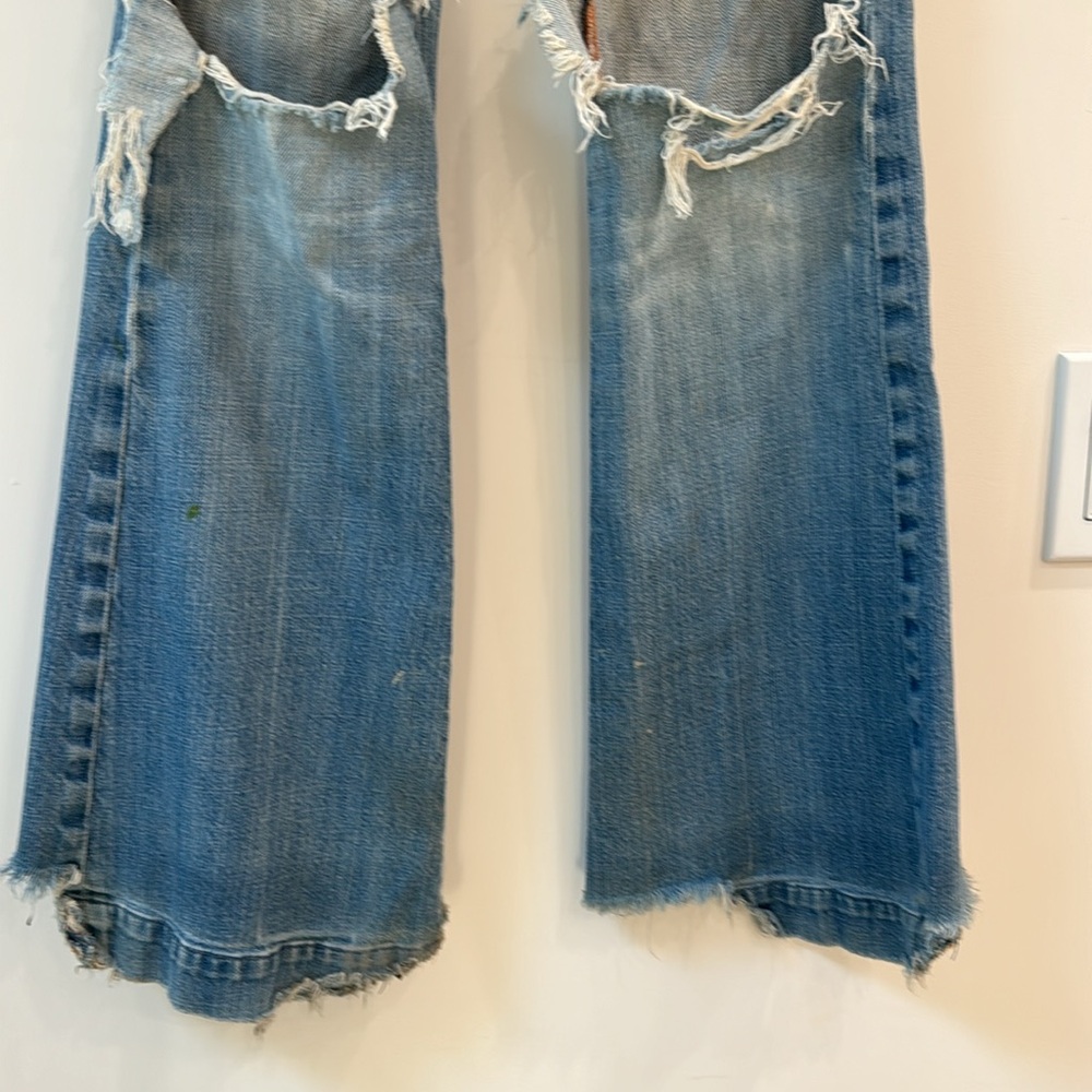 Citizens Of Humanity Light Blue Distressed Wide Leg Jeans - Picture 6 of 9